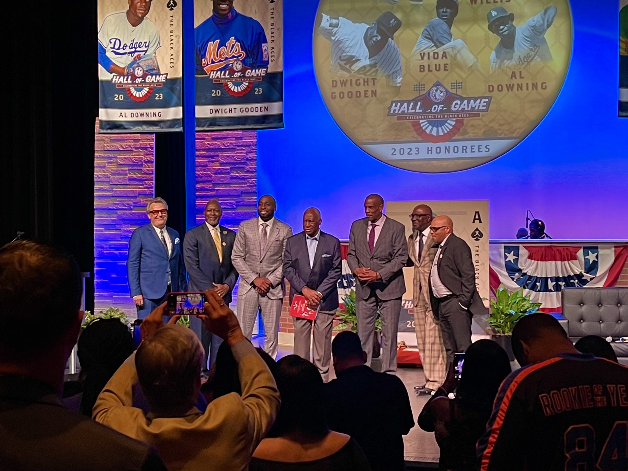 Introducing the Negro Leagues Baseball Museum's 2023 Hall of Game Class. -  Vida Blue (posthumous) - Al Downing - Dwight Gooden - Mike…